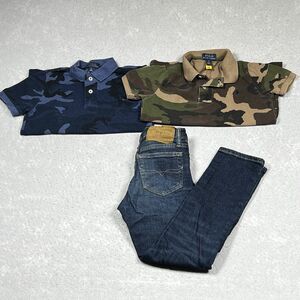 Polo Ralph Lauren Boys Bundle Lot 3 Size 6 Polo Shirt Camo Jeans Short Sleeve